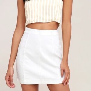 Free People Modern Femme White Denim Mini Skirt